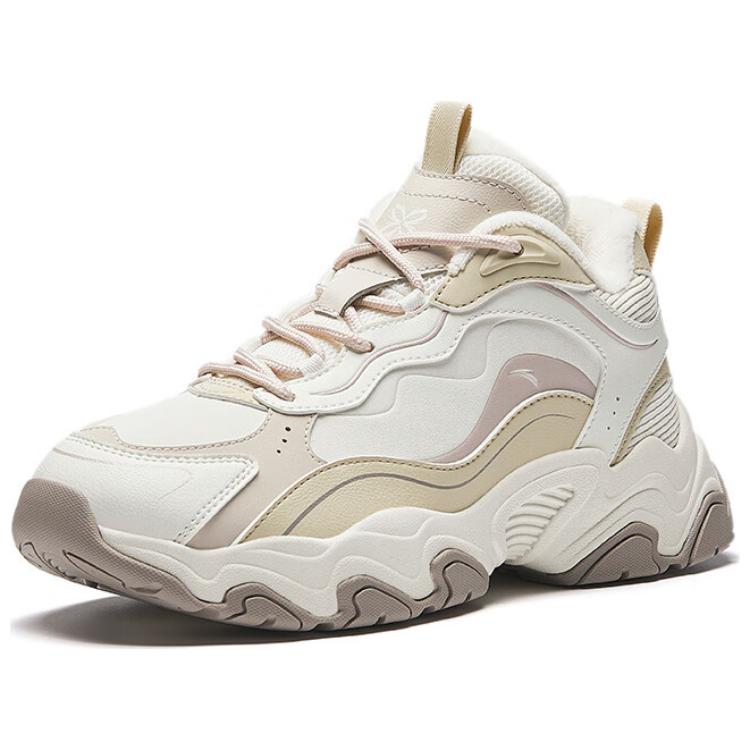 Anta Meteorite Slip-Resistant Warm Mid-Top Casual Shoes Women's White Beige Yellow купить в интернет-магазине Yoocart с быстрой доставкой по России.