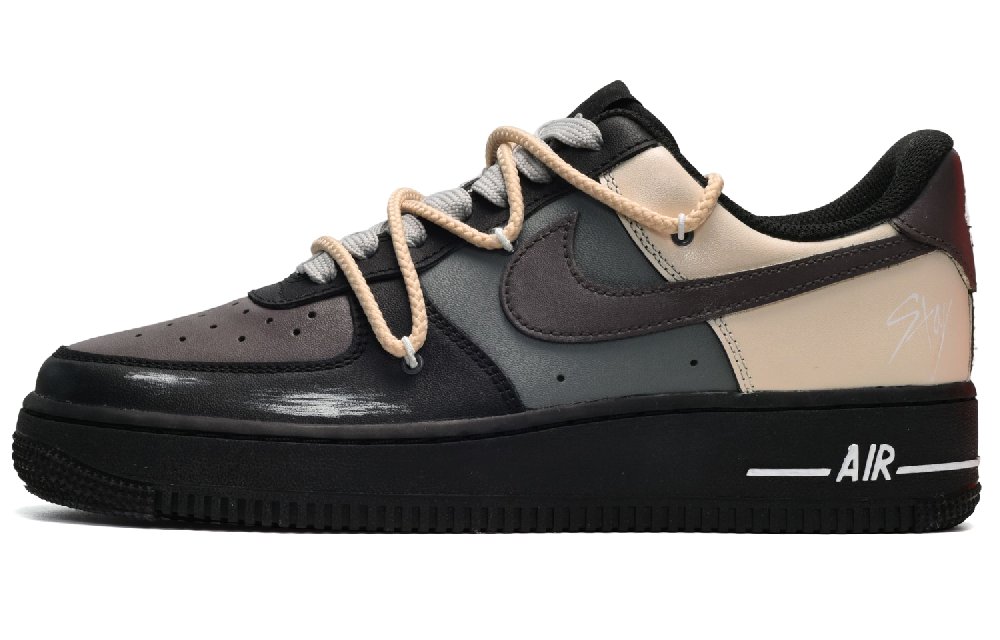 Nike Air Force 1 07 Air Force 1 Low-Top Skateboard Shoes Men's Black Gray Yellow