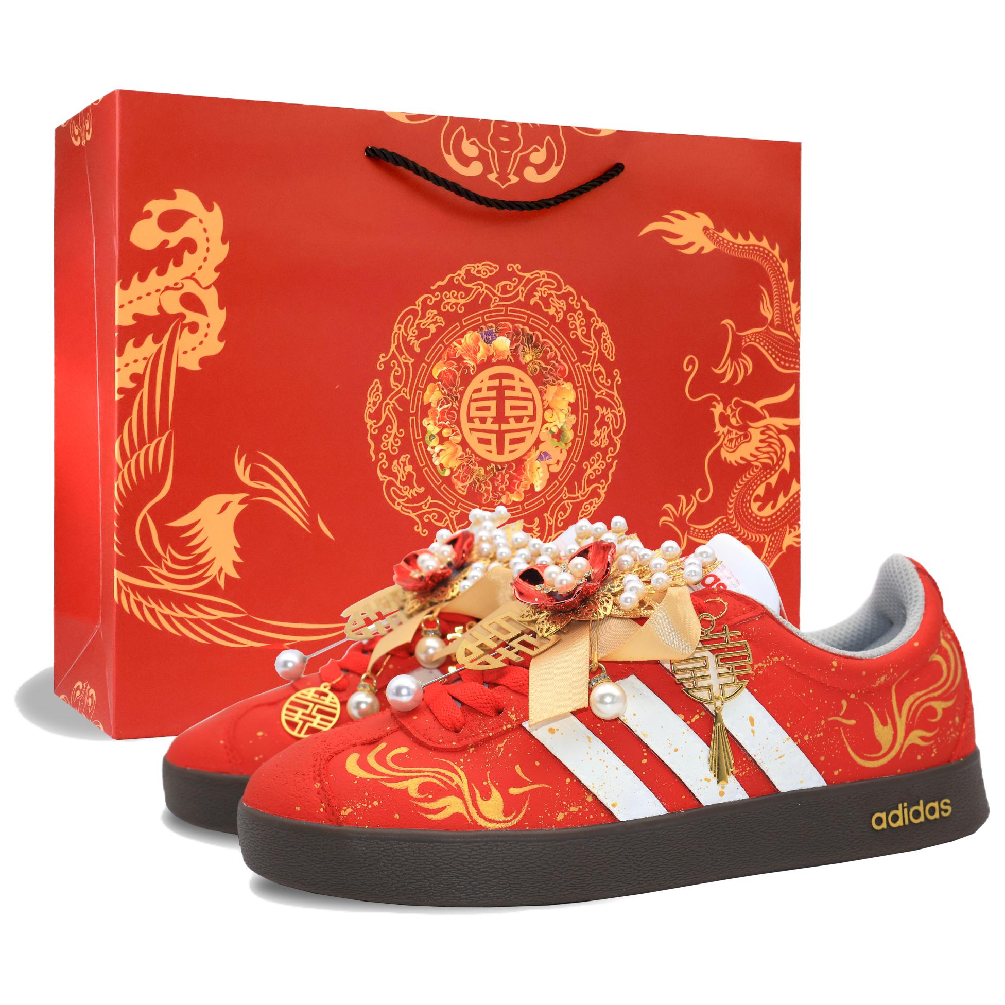 Adidas VL Court 2.0 German Army Trainers Women's Low top Red/Gold/Brown