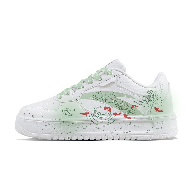 Anta Relaxed Anti Slip Wear Resistant Low Top Skateboard Shoes Unisex Green