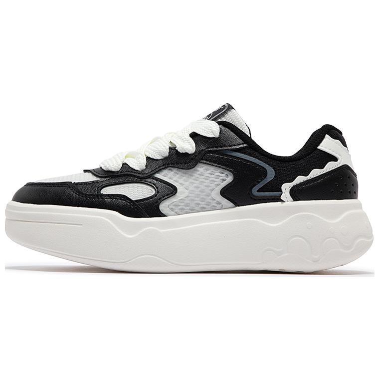 361° Slip-Resistant Height Increasing Low-Top Skateboard Shoes Women's White Black