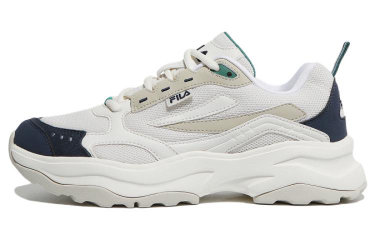 FILA Wood Block Low-Top Casual Shoes Unisex White Korean Style