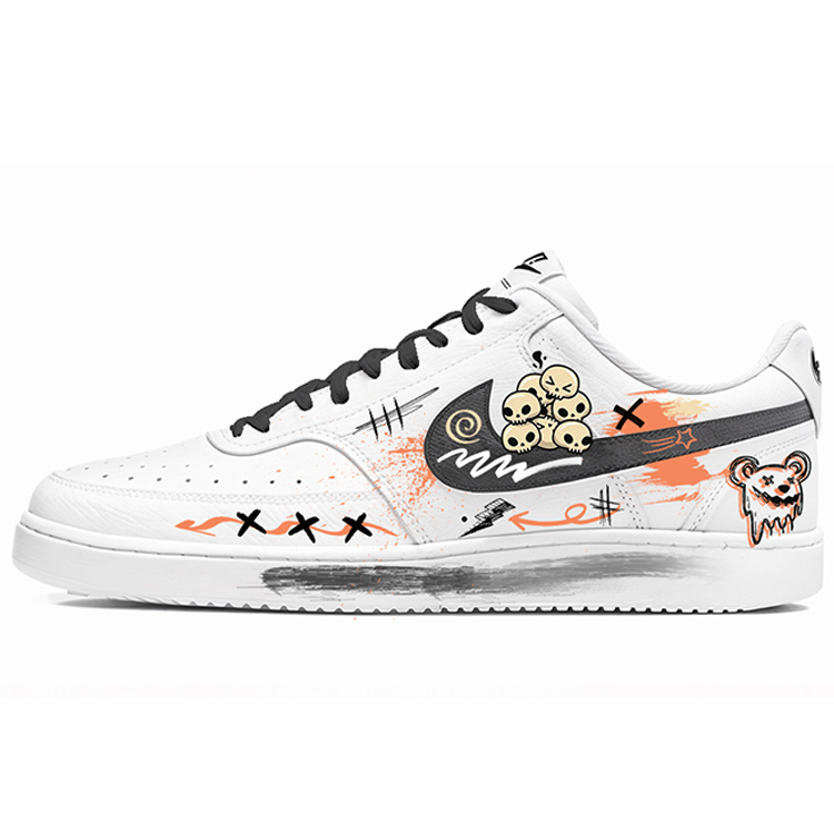Nike Court Vision 1 Dry Bones Anti-Slip Wear-Resistant Low-Top Skateboard Shoes Men's Orange