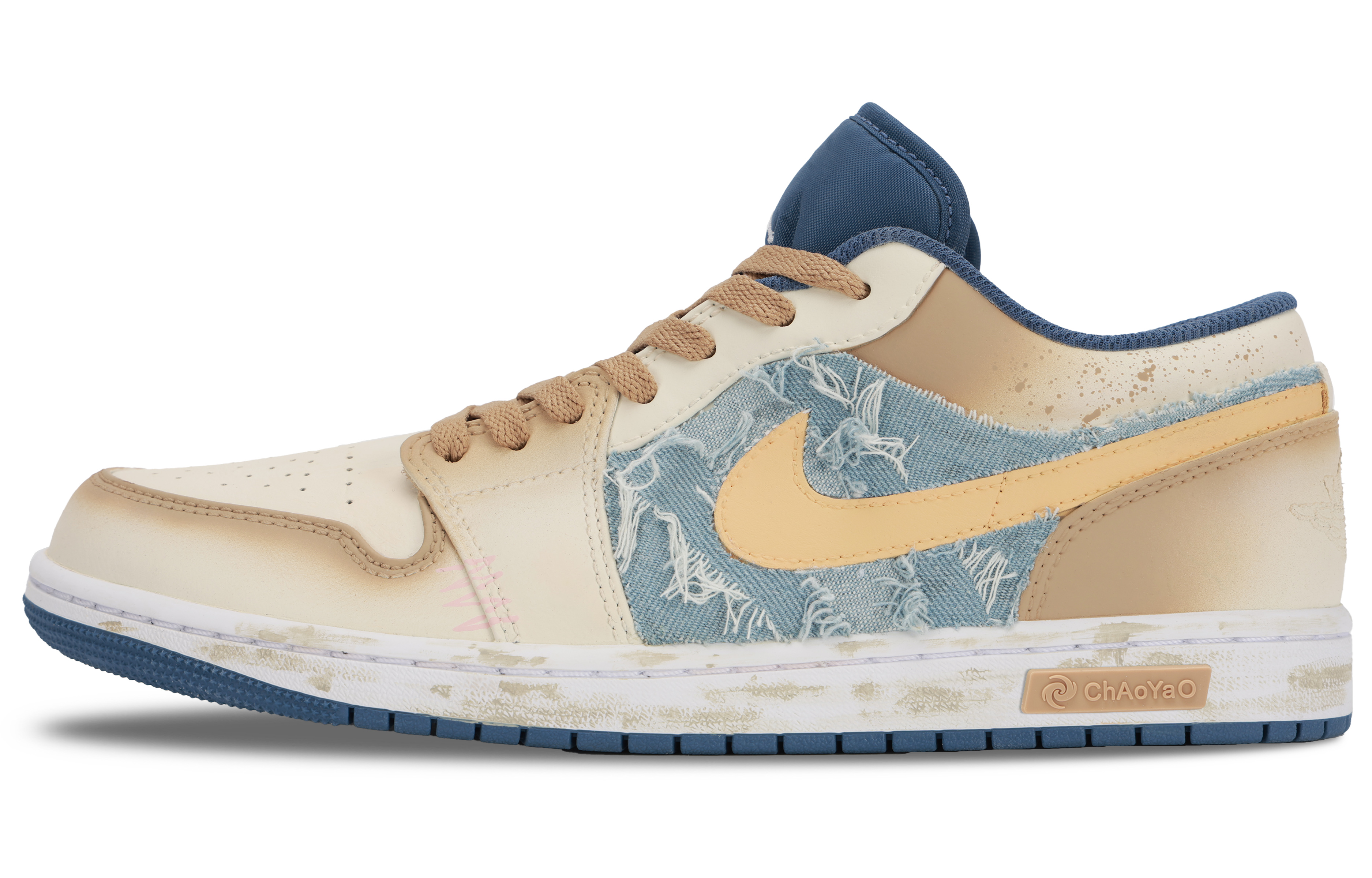 Jordan Air Jordan 1 Low top Vintage Basketball Shoes Men's Yellow White