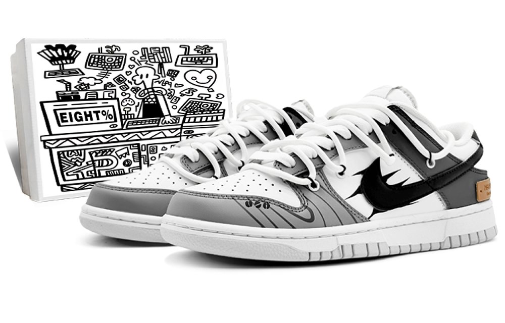 Nike Dunk Low 'Neutral Grey' Low-Top Skateboard Shoes GS Black White