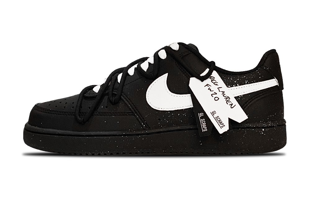 Nike Court Vision Low Impact Resistance Low Top Skateboard Shoes Unisex Black White
