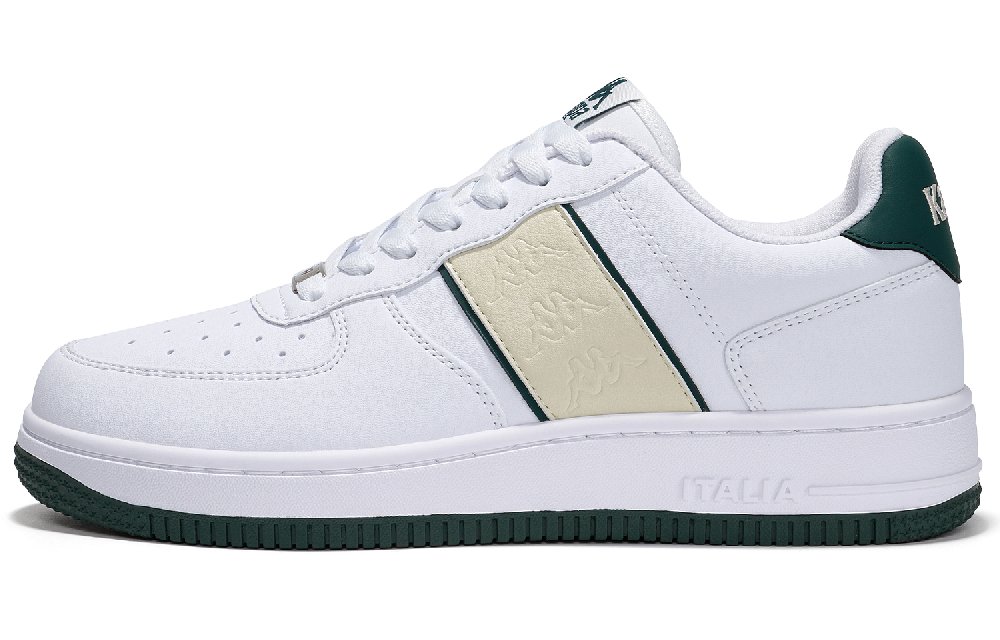 Kappa Anti Slip Wear Resistant Low Top Skateboard Shoes Unisex Cheese White