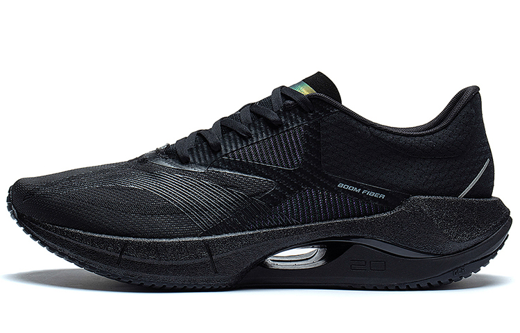 LiNing Super Light 20 Durable Breathable Low-Top Running Shoes Men's Pure Black