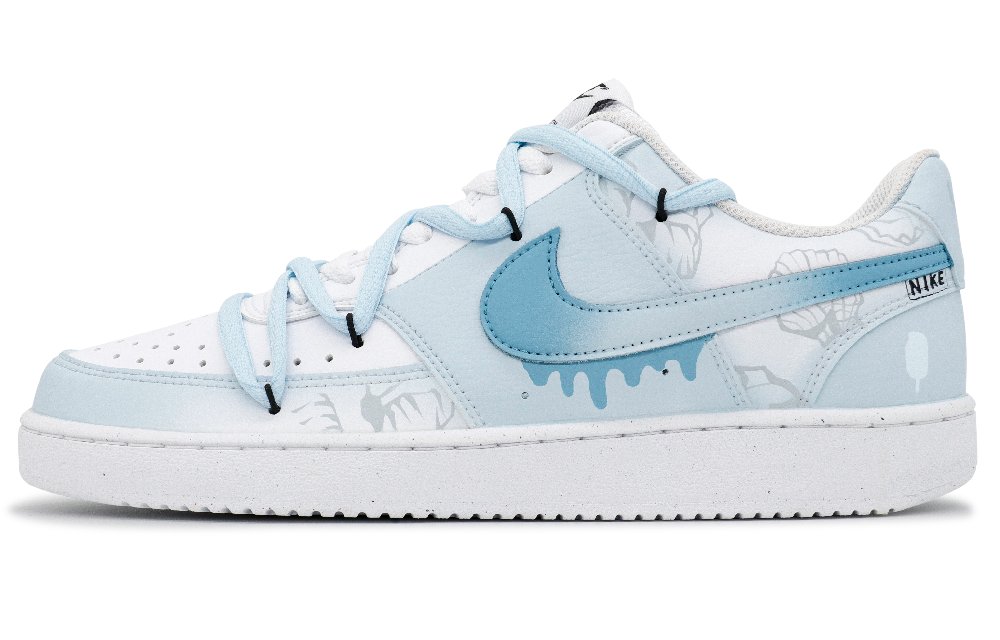 Nike Court Vision 1 Dreamy Atmosphere Anti-Slip Wear-Resistant Low-Top Skateboard Shoes Men's White Blue