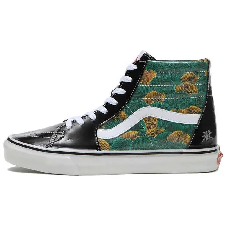 Kukutani x Vans SK8 HI Abrasion Resistant High top Skateboard Shoes Men's Green Black