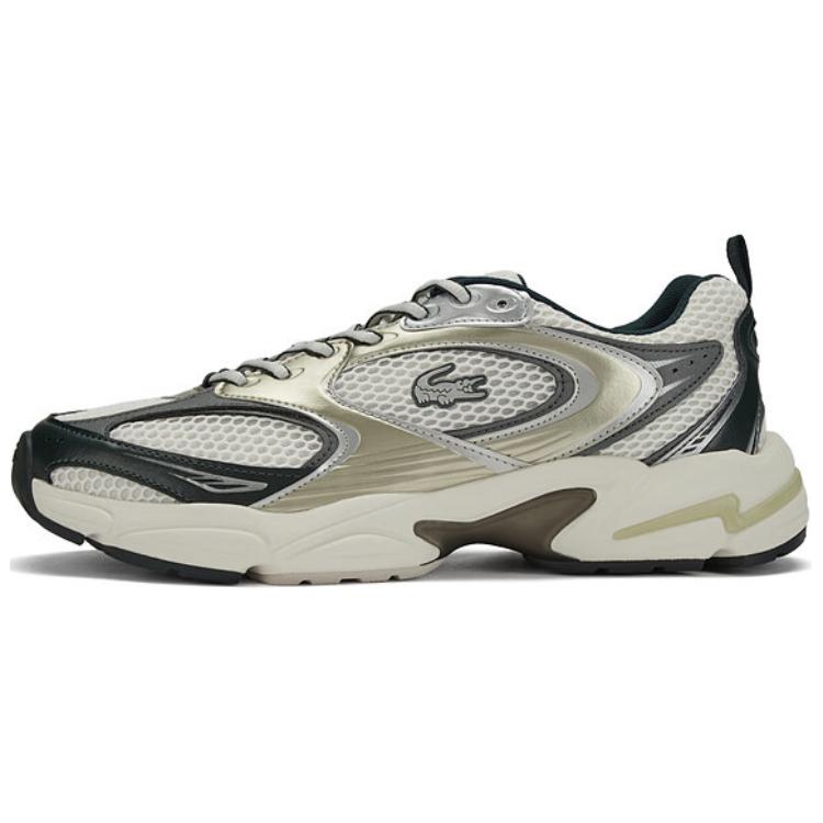 LACOSTE Low-Top Casual Shoes Men's Beige Green