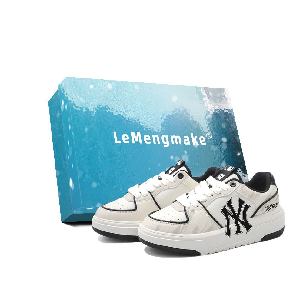 MLB Chunky Liner Lemon Joy Cushioning, Wear Resistant Low Top Skateboard Shoes Unisex White