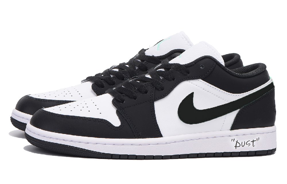 Jordan Air Jordan 1 Slip-Resistant Coverage Balance Impact-Resistant Low-Top Vintage Basketball Shoes Men's Black White