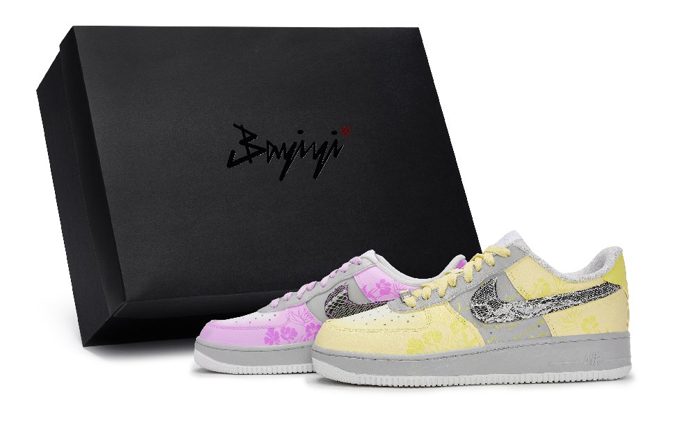 Nike Air Force 1 Skateboard Shoes Unisex Low Top White/Yellow/Pink