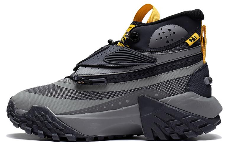 LiNing Linchuan, Dream Chasing Theme Runway Anti Slip Wear Resistant High Top Sports Casual Shoes Men's Gray Black