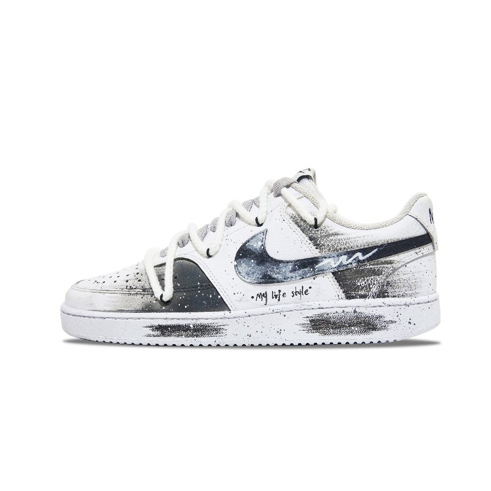 Nike Court Vision Abrasion-Resistant Low-Top Skateboard Shoes Unisex Light Gray