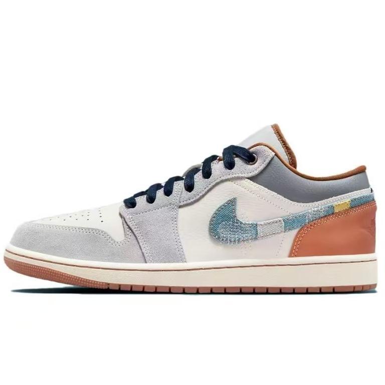 JORDAN Vintage Basketball Shoes Men Low-Top White Blue