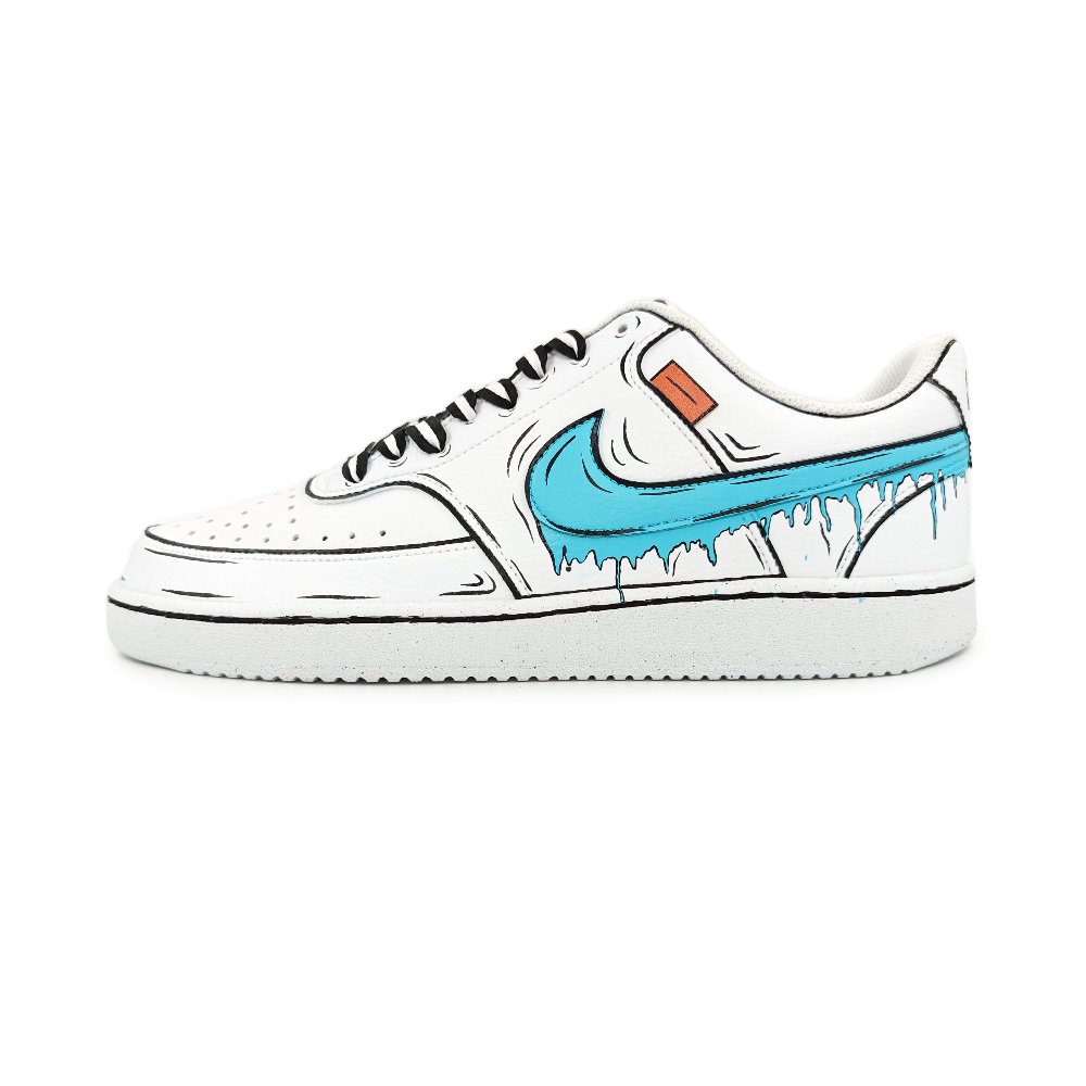 Nike Court Vision 1 Slip-Resistant Low-Top Skateboard Shoes Unisex Blue White