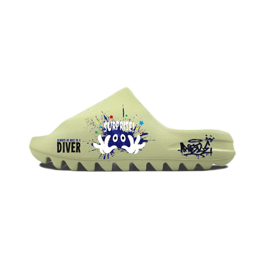 Adidas Originals Yeezy Slide Slip Resistant Slide Slippers Unisex Green