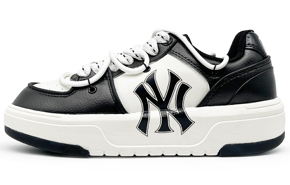 MLB Chunky Liner Wear-Resistant Height Increasing Low-Top Skateboard Shoes Unisex Black White