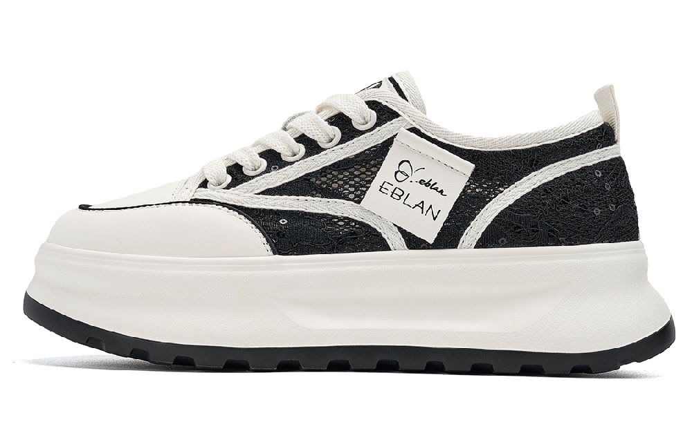 EBLAN Skateboard Shoes Women's Beige Black
