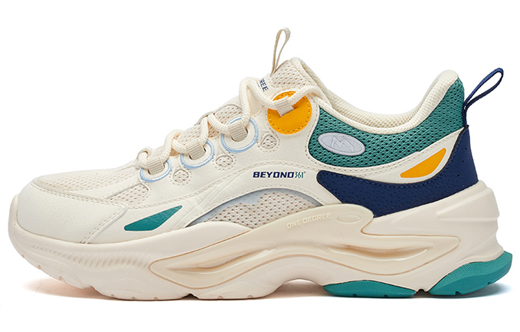 361° Chunky Sneakers Women's Low-Top Beige/Cyan