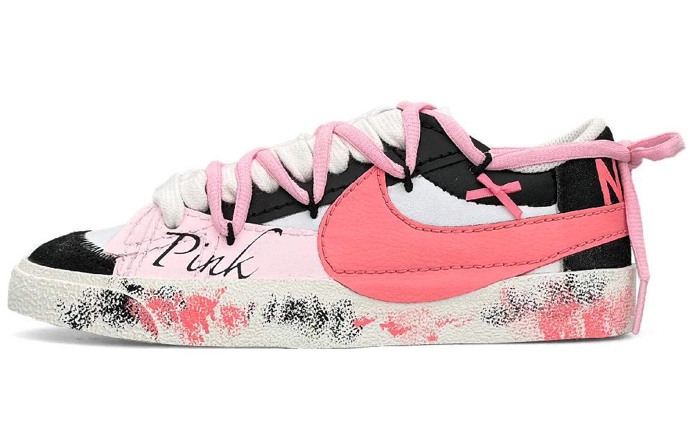 Nike Blazer Low '77 Jumbo Low-Top Skateboard Shoes Women's Black Pink