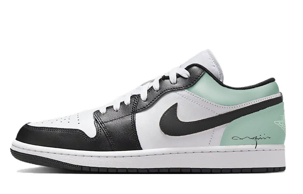 Jordan Air Jordan 1 Cushioning, Wear Resistant Low Top Vintage Basketball Shoes Unisex Mint Green