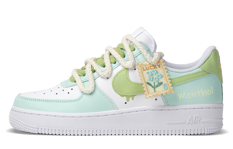 Nike Air Force 1 Low-Top Skateboard Shoes Women's White Green