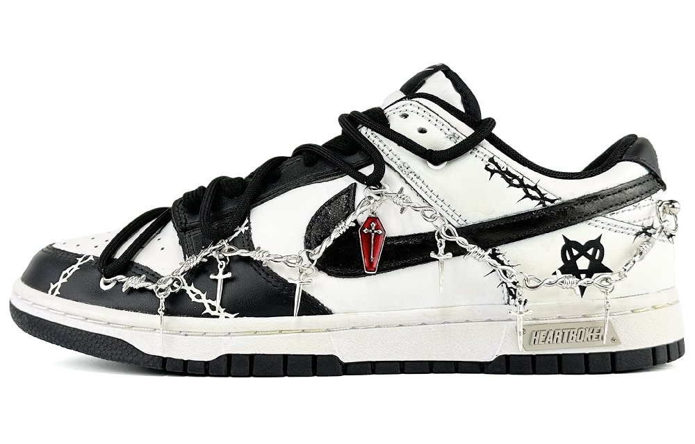 Nike Dunk Slip-Resistant Cushioning Coverage Low-Top Skateboard Shoes Unisex Black White