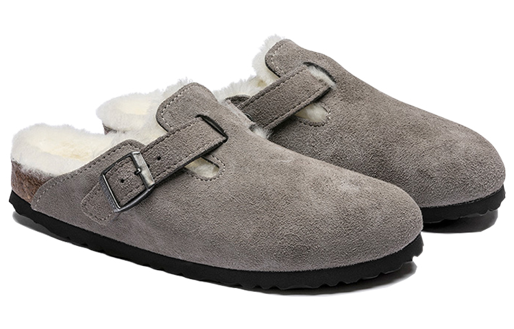 Birkenstock Boston Shearling Suede 'Stone Coin' купить в интернет-магазине Yoocart с быстрой доставкой по России.