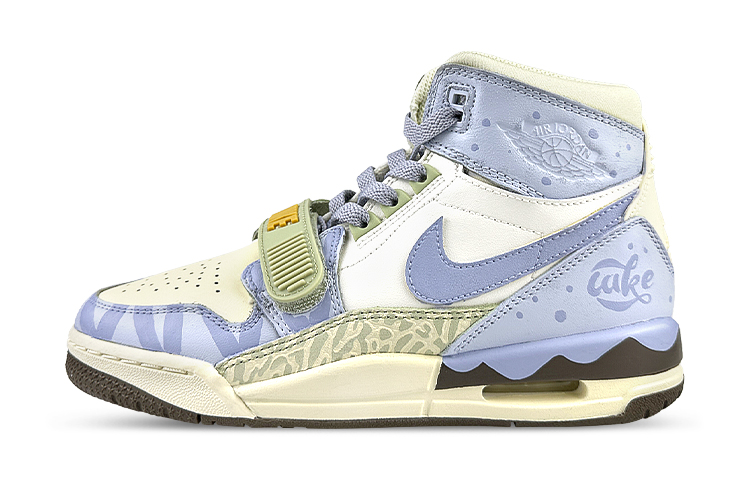 Jordan Legacy 312 Cushioning, Wear Resistant High Top Vintage Basketball Shoes Women's Blue Purple