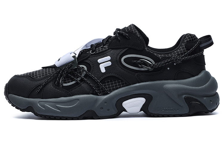 FILA FUSION Raccoon XWM Anti-Slip And Wear-Resistant Lightweight Low-Top Casual Shoes Women's Black Gray