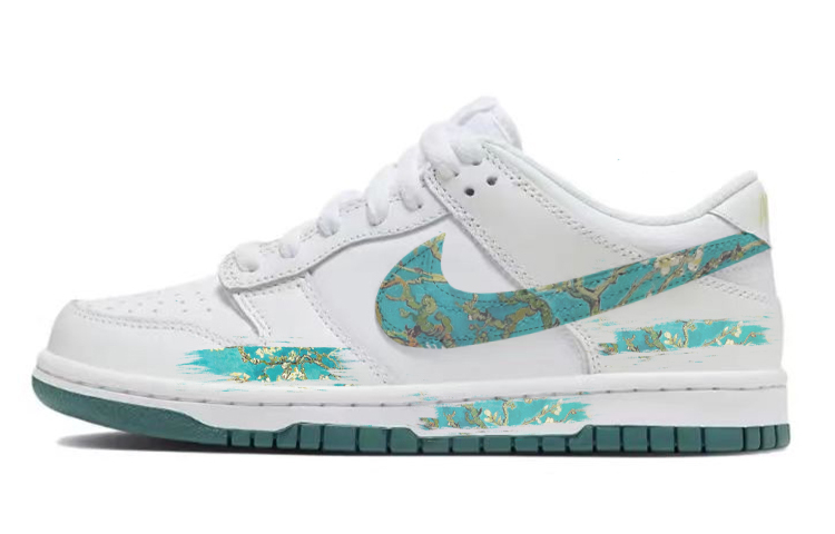 Nike Dunk Anti-Slip Wear-Resistant And Impact-Resistant Low-Top Skateboard Shoes GS Blue White