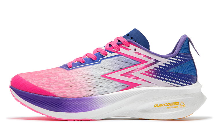 361° Flying ET Wear Resistant Breathable Rebound Low Top Marathon Running Shoes Unisex Fluorescent Blast Pink