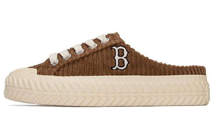 MLB Playball Mule Cushioned Wear-Resistant Lightweight Breathable Low-Top Skateboard Shoes Unisex Brown