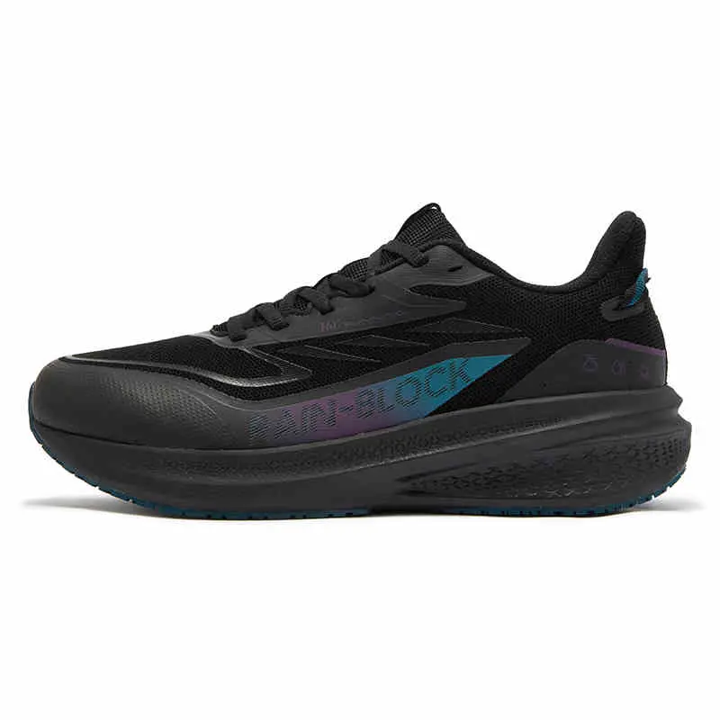 361° Anti-Slip Wear-Resistant Low-Top Sprint Running Shoes Men's Black Blue