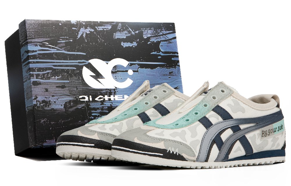 Onitsuka Tiger MEXICO 66 Cushioned Wear-Resistant Coverage Low-Top Casual Shoes Unisex Gray Green