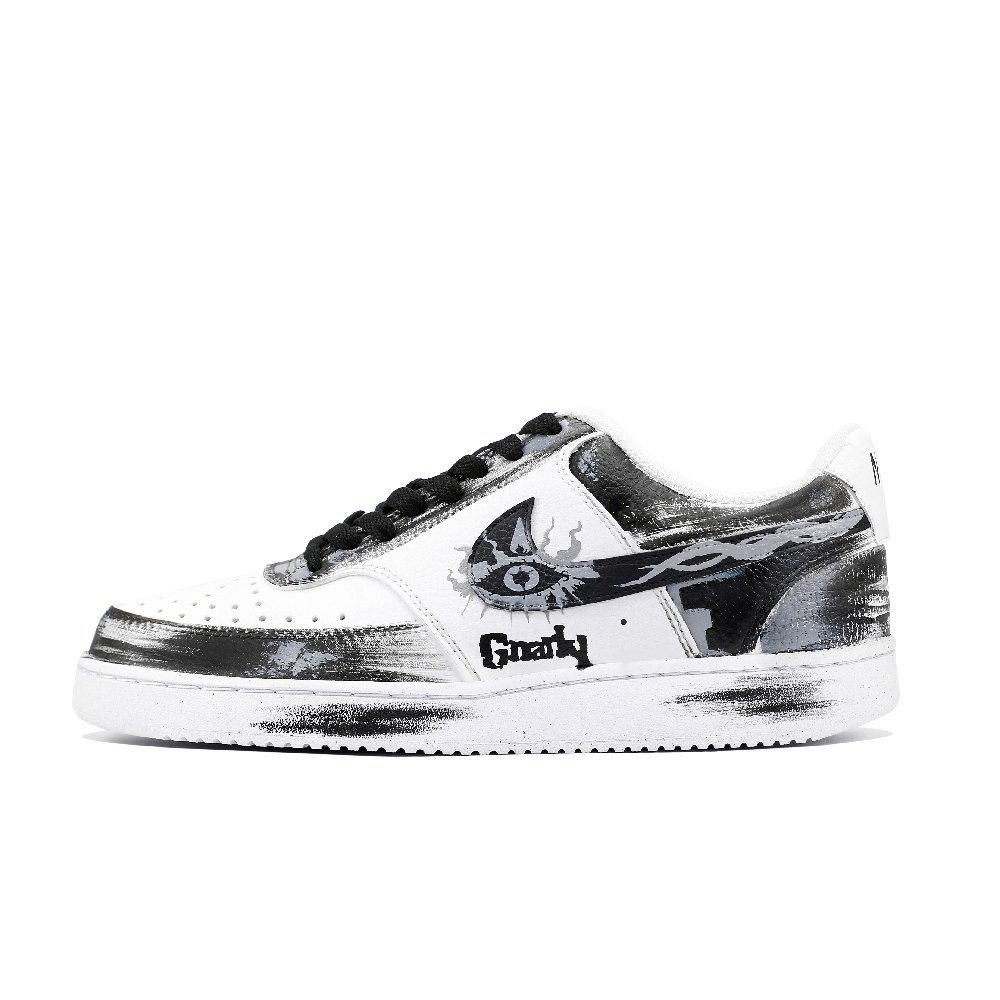 Nike Court Vision 1 Anti-Slip And Wear-Resistant Lightweight Low-Top Skateboard Shoes Men's Black White