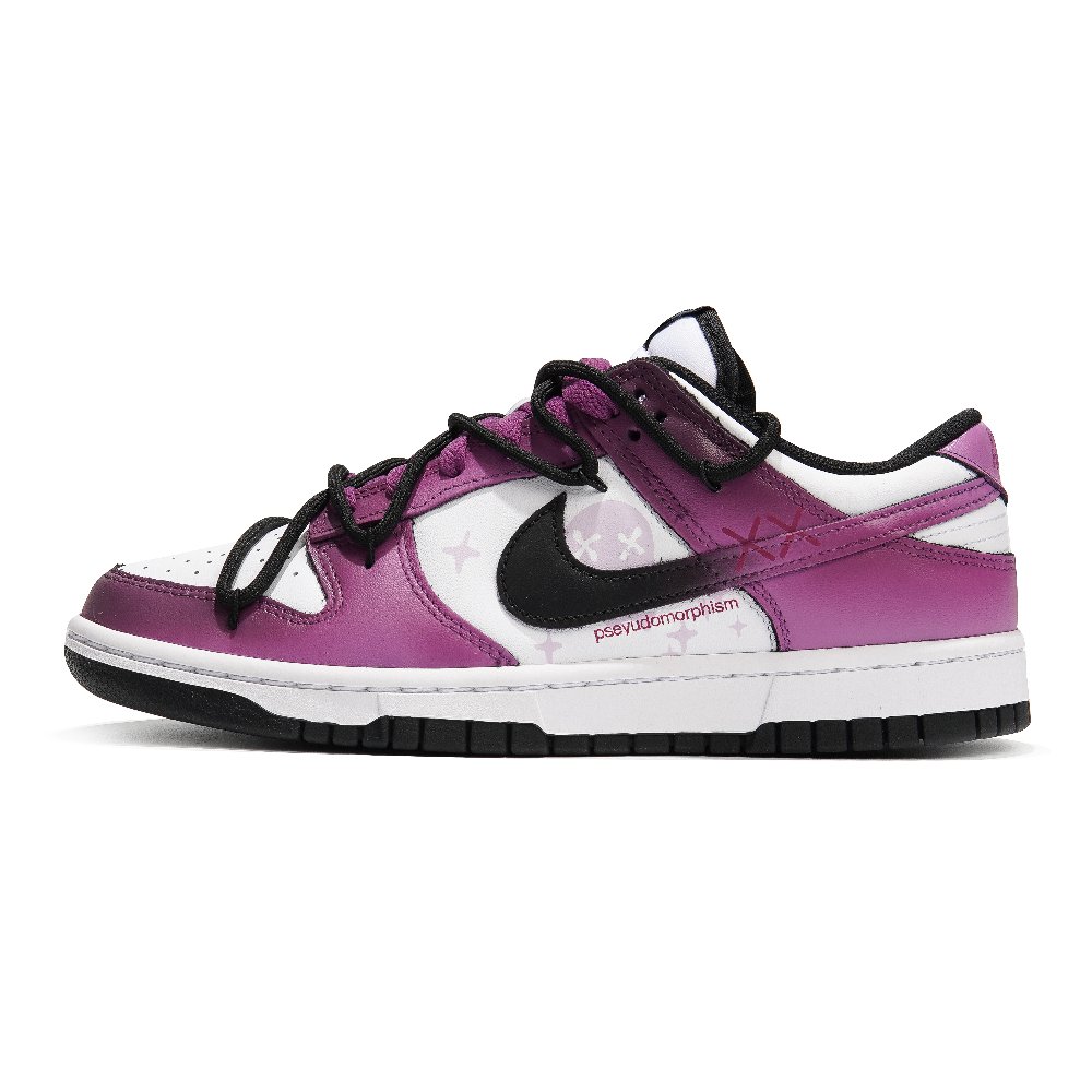 Nike Dunk Low-Top Skateboard Shoes Men's White Purple
