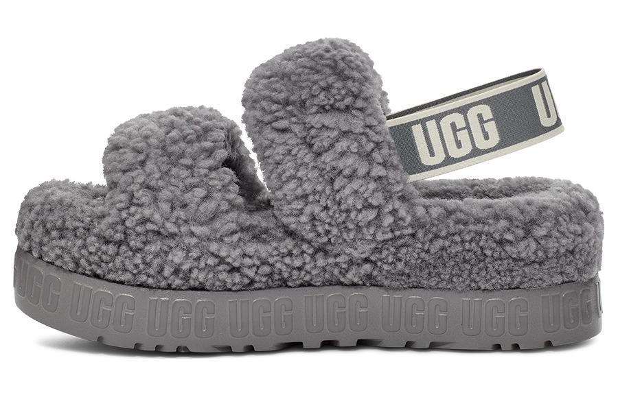 UGG Fluff Fuzzy Slippers Women's Lighthouse Gray