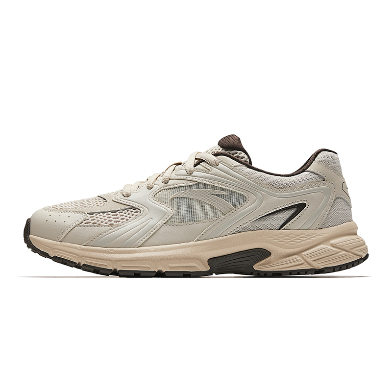 Anta Breathable Lightweight Height Increasing Low Top Casual City Commute Running Shoes Men's Brown Gray