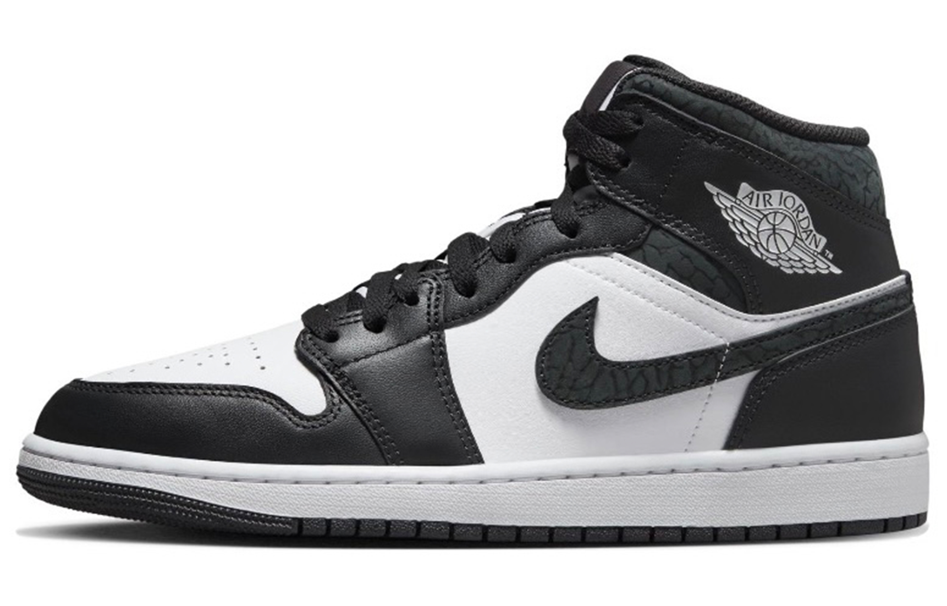 Jordan Air Jordan 1 Mid Durable Breathable Mid-Top Vintage Basketball Shoes Men's Black White купить в интернет-магазине Yoocart с быстрой доставкой по России.
