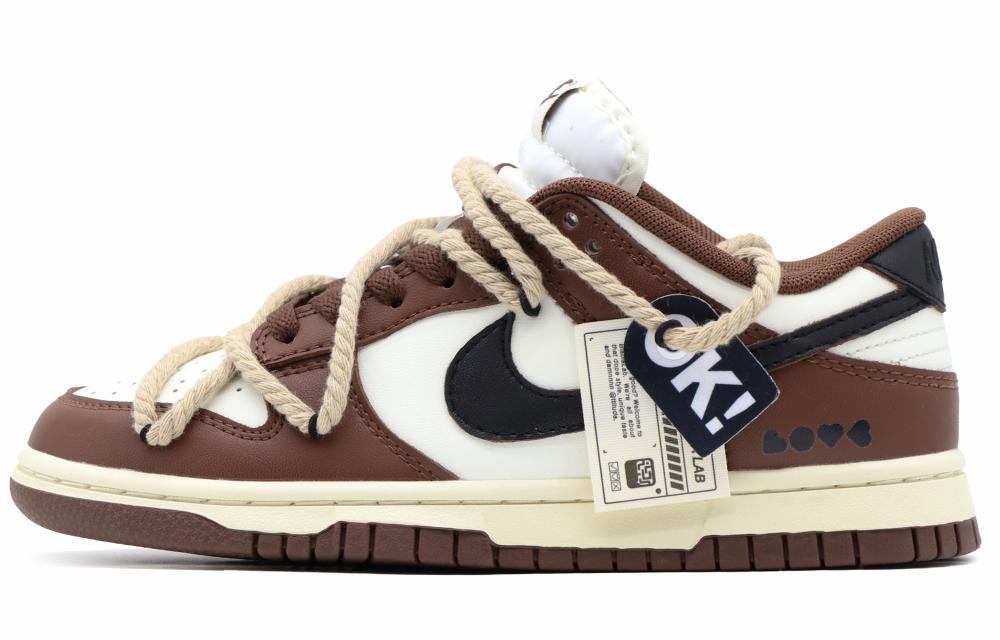 Nike Dunk Low Anti-Slip Wear-Resistant Low-Top Skateboard Shoes Women's White Umber