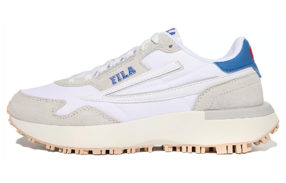 FILA Cushioning Anti-Slip And Wear-Resistant Low-Top Tennis Shoes Unisex White Blue