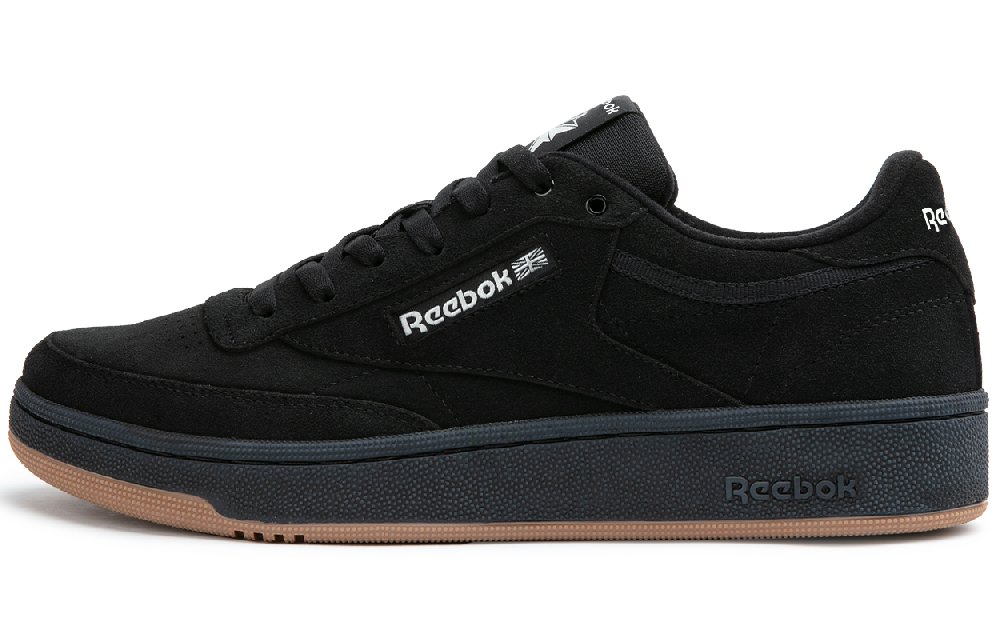 Reebok CLUB C 85 W+ Anti Slip And Wear Resistant Height Increasing Low Top Skateboard Shoes Unisex Black Warrior