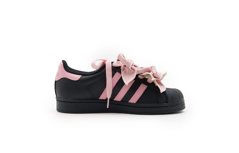 Adidas Originals SUPERSTAR Anti-Slip Wear-Resistant Low-Top Skateboard Shoes Unisex Black Pink