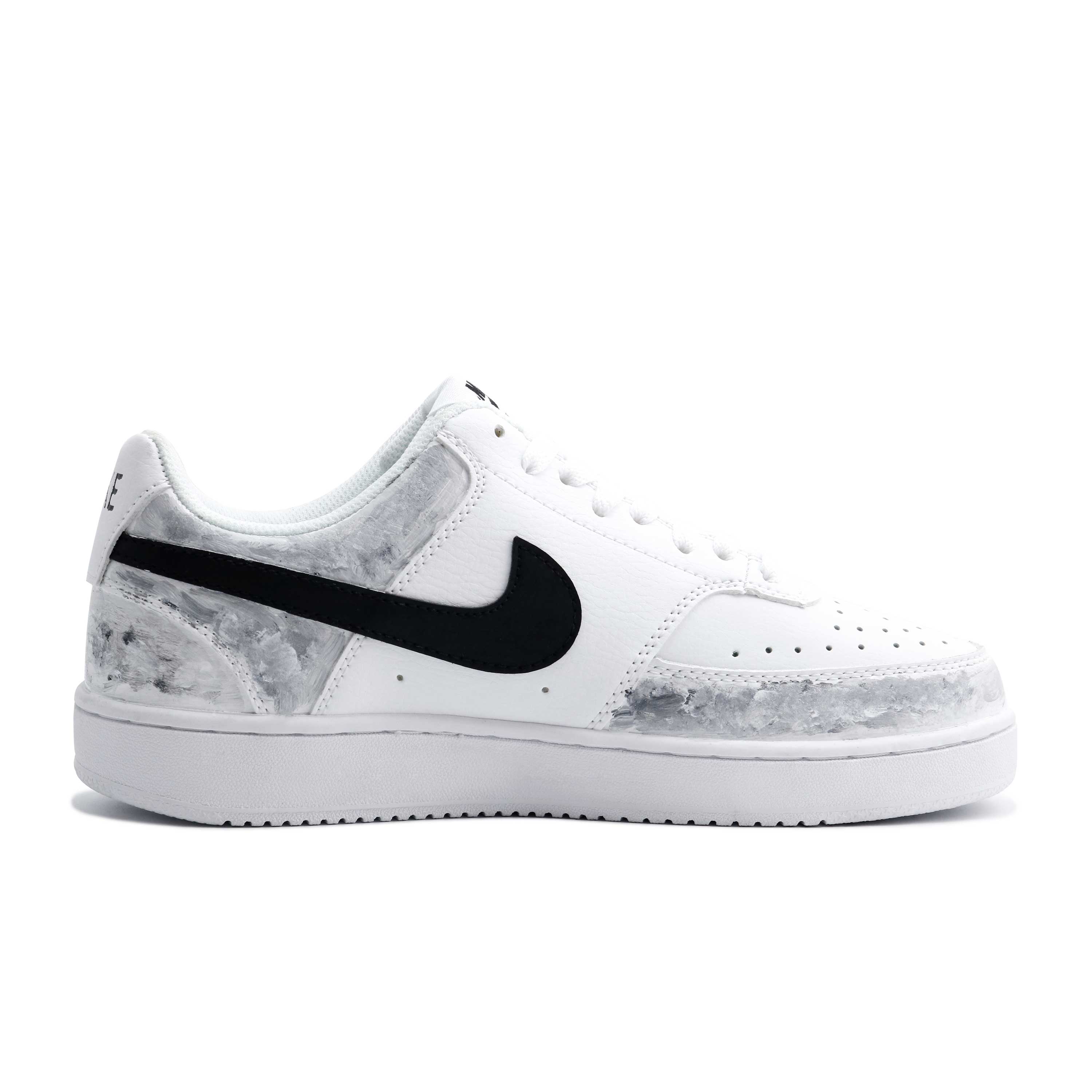 Nike Court Vision 1 Ink Shadow Graffiti Wear resistant And Lightweight Low Top Skateboard Shoes Men's Black White Gray купить в интернет-магазине Yoocart с быстрой доставкой по России.