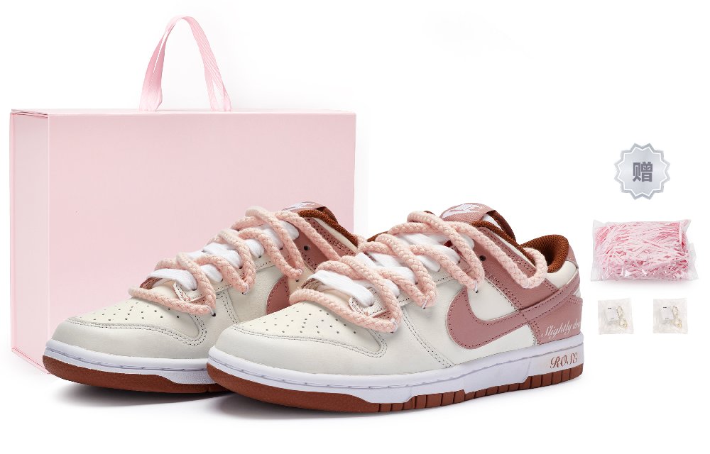 Nike Dunk 811 Manufacturing, Tipsy Rose, Special Shoe Box Low top Skateboard Shoes Women's Flesh Pink White