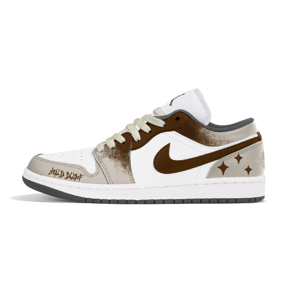 Jordan Air Jordan 1 Abrasion Resistant Low Top Vintage Basketball Shoes Unisex Brown